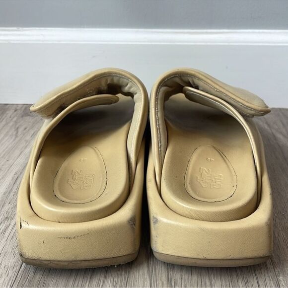 Gia Borghini Chunky Slide Stitched Puffy Sandals Yellow Cream - Picture 4 of 9